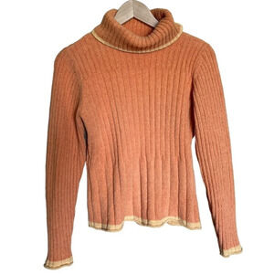 J. Jill • Orange Chenille Soft Ribbed Turtleneck Sweater